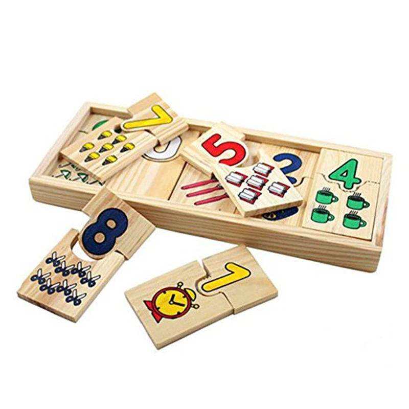 Красочные деревянные детские математические головоломки Дети Обучение логарифмический пазл доска цифровые игры Обучающие игрушки