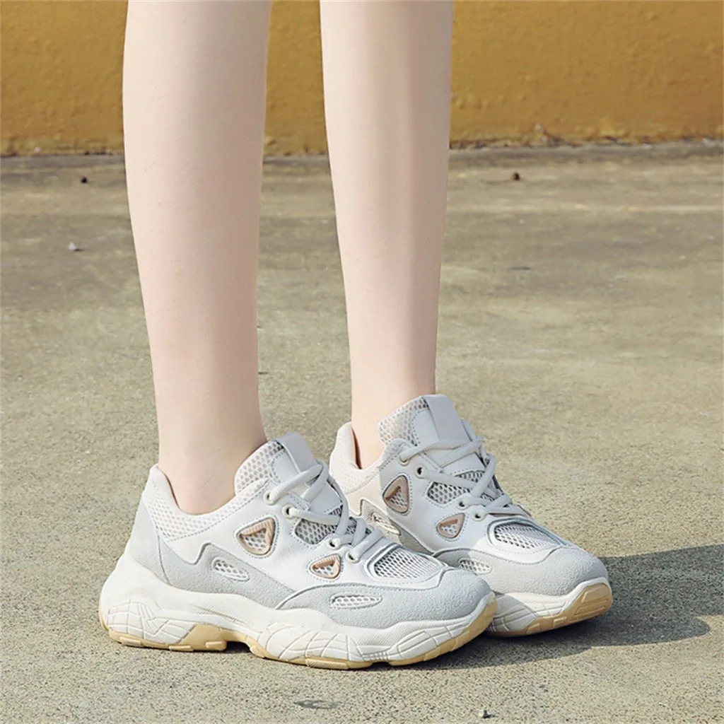 SAGACE/Корейская женская мода, крутая Спортивная Уличная обувь на толстой подошве, соответствие цвета обуви, шнуровка, Студенческая спортивная обувь