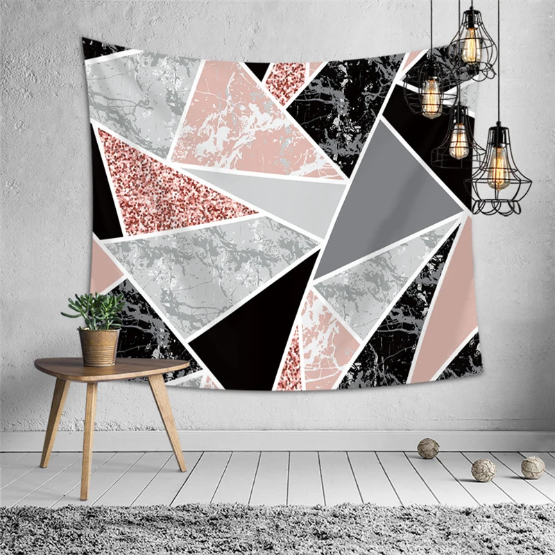 

Home Decoration Accessories Wall Art Tapestry Plaid Tablecloth for Living Room Geometric Printed Bedspread Bedroom for Apartment