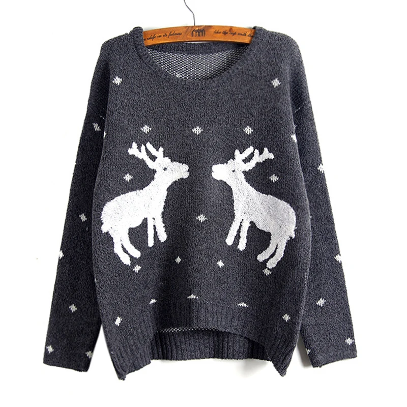 Hot Sale Winter Christmas Women Reindeer Sweater Female