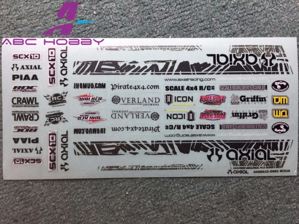 

X1 Axial Racing Body Sticker 1/10 1/8 RC Crawler Car DIY Sticker D90 D110 CC01