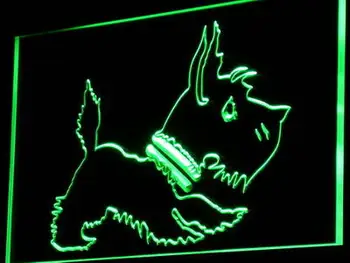 

i850 Old Fashioned Scottie Dog Shop Decor Neon Light Sign On/Off Switch 20+ Colors 5 Sizes