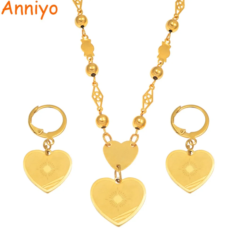 

Anniyo Marshall Island Flag Jewelry sets for Kids Marshallese Pendant Beads Necklaces and Earrings for Girls and Boys #038521P