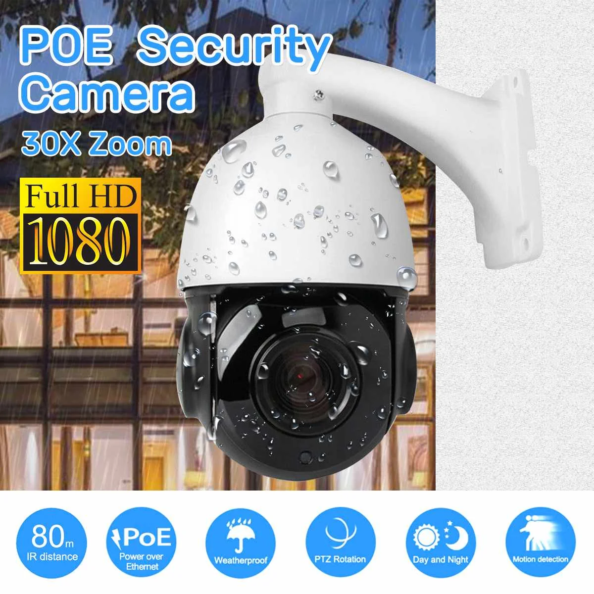 

Waterproof 2MP PTZ IP Camera POE 30X ZOOM IP Camera Mini 1080P Speed Dome Camera Outdoor H.264 IR 50M CCTV Security Camera 48V