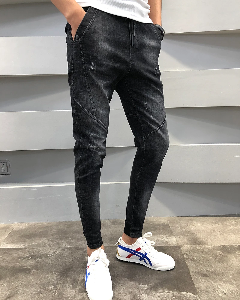 Бренд джинсы Homme мода осень зима Slim Fit деним для мужчин джинсы для женщин середины талии Универсальные однотонные s джоггеры повседн