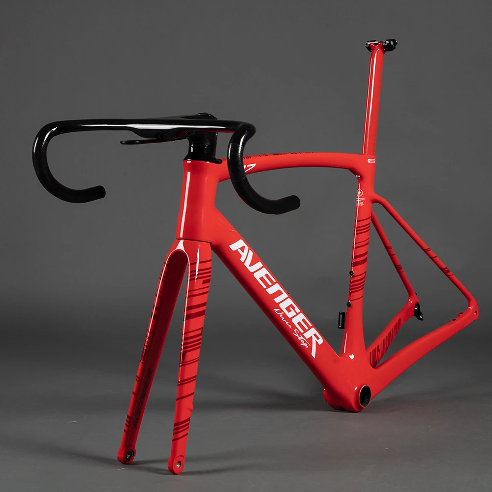 Excellent 2019 Carbon Road Bikes Di2 All Hidden Cable Disc Cycling Avenger R7 Frame Carbon Aero 49/52/54/56/58 Disc Brake UCI Carbon Frame 3