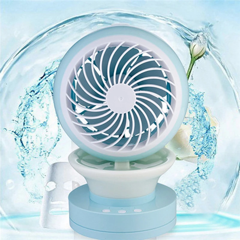 

Portable Outdoor Mini Fans with LED Lamp Light Table USB Fan Spray Water Humidifier Personal Air Cooler Conditioner for Home