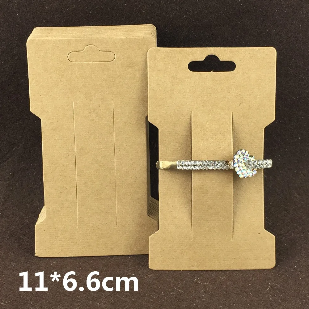 

200PCS Hairpin Cards Hair Accessory Display Packaging Cards Blank Kraft Hair Clip Hair band Card Jewelry Display Cards
