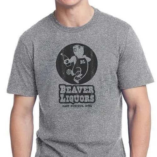 Beaver Liquors tee Funny Booze East Dubuque Iowa Мужская Geek футболка Удобная Повседневная с коротким