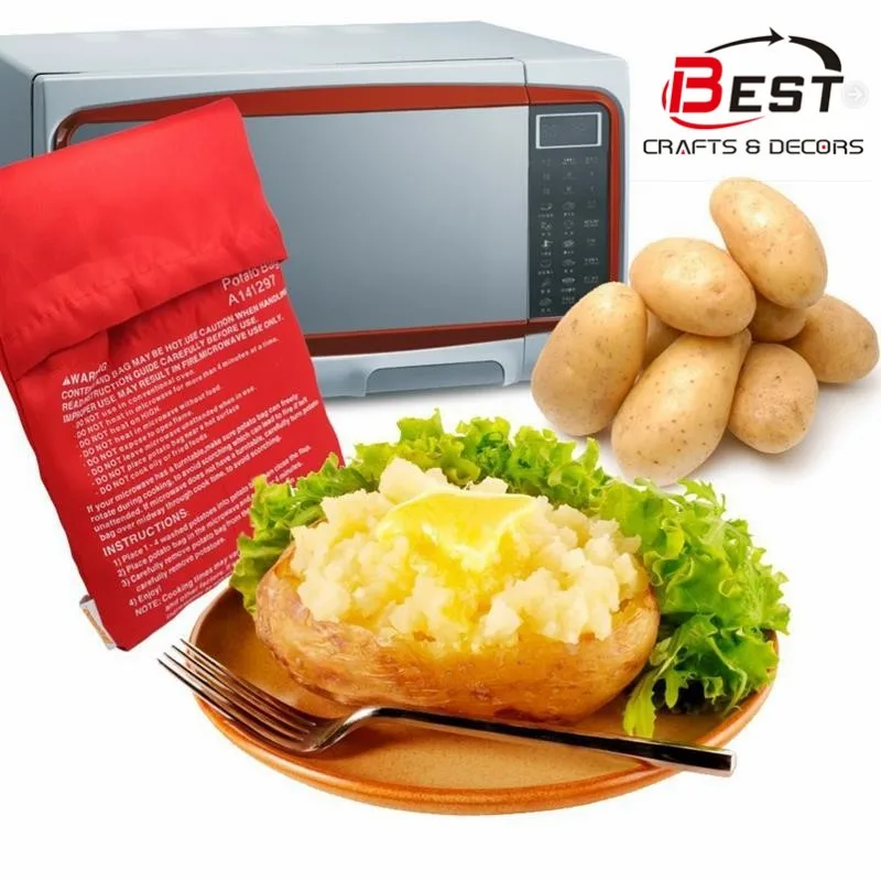 Красный моющийся мешок для картофеля, микроволновая печь для приготовления картофеля, запеченный картофель всего за 4 минуты, полезный инструмент для приготовления пищи для женщин