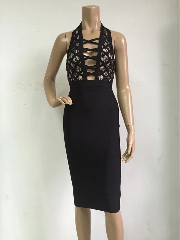 2016-new-women-deep-v-neck-black-lace-dress-knee-length-off-the-shoulder-summer-dresses