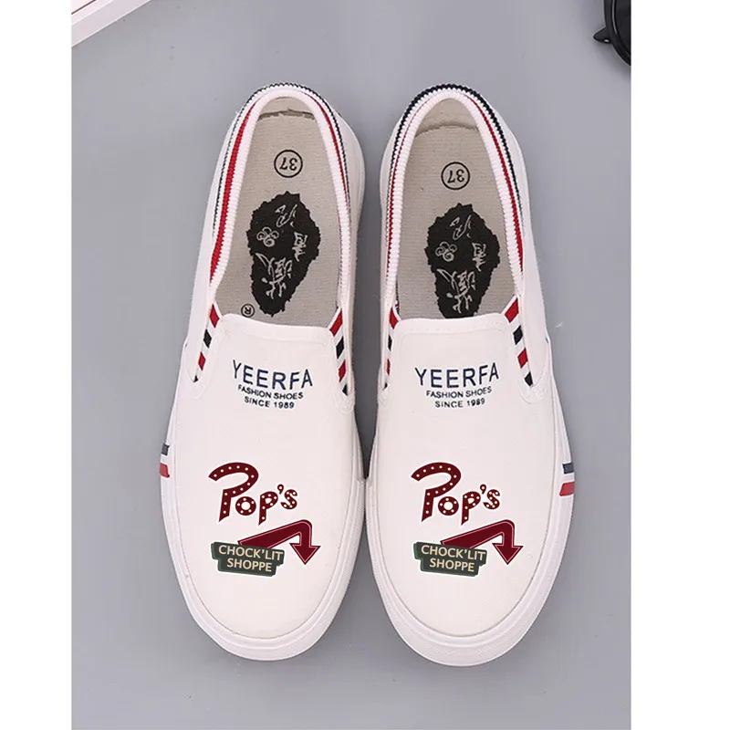 

Riverdale Logo women Cute cartoon Printed pattern Low-Top double-layer canvas sneakers teen personalise Trendy plimsoll A193111