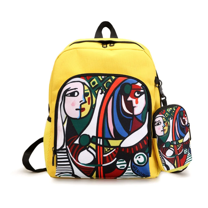 

Mori girl shoulder bag retro oil painting female Harajuku ulzzang literary campus fresh fashion casual hip hop backpack