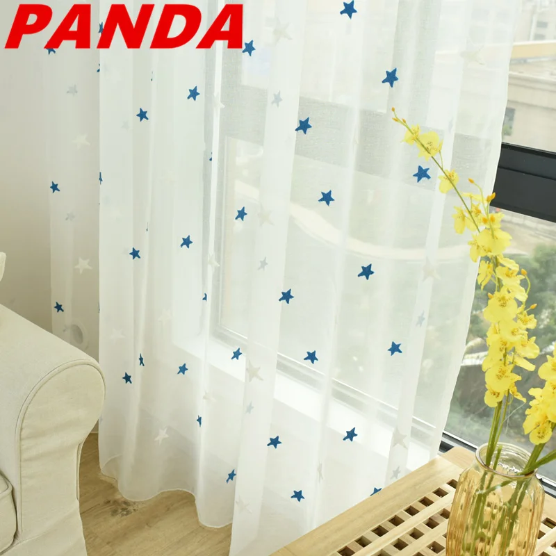 Us 8 49 40 Off Mediterranean Blue Star Embroidered Curtains For Living Room Children Bedroom Voile Curtain Nursery Tulle Window D In Us 8 49 40 Off Mediterranean Blue Star Embroidered Curtains For Living Room Children Bedroom Voile Curtain Nursery Tulle Window D In