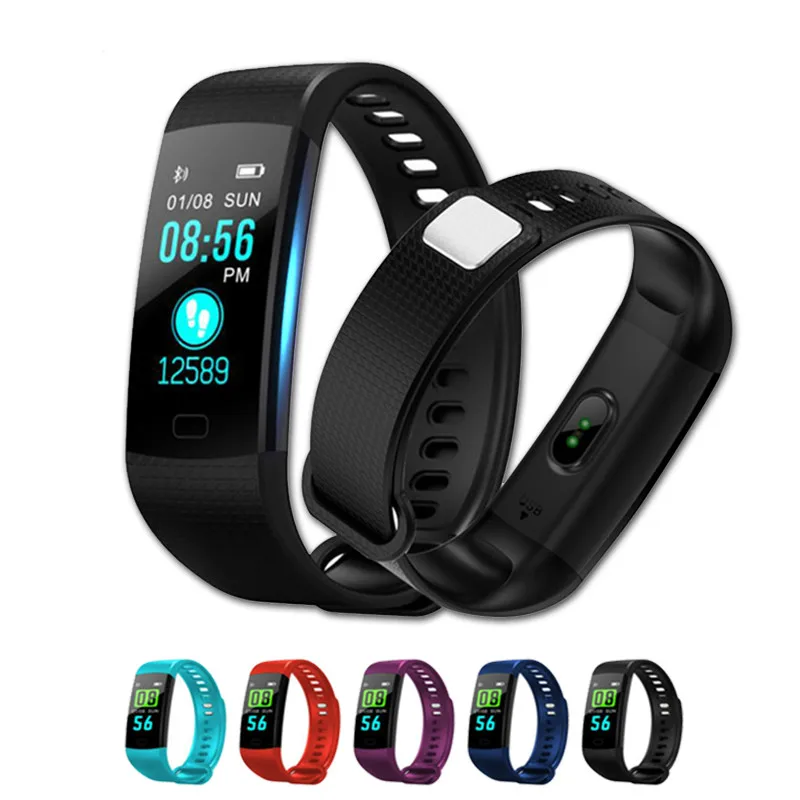 

Smart Band Y5 Heart Rate Blood Pressure Monitor High Fitenss Tracker Colorful Screen Smart Bracelet Wristband for men android