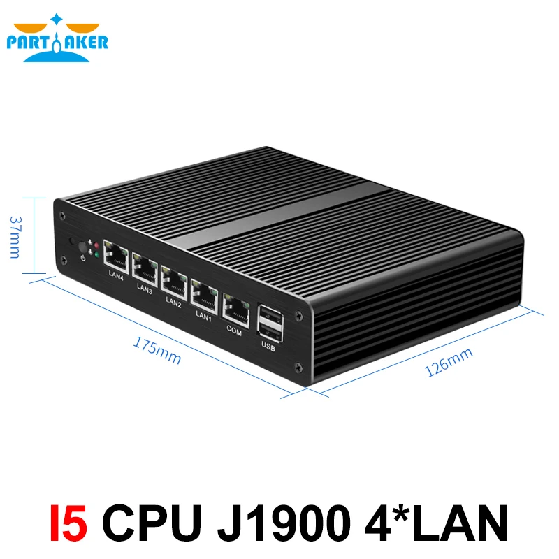 Безвентиляторный мини ПК pfSense сервер Celeron J1900 Четырехъядерный 4 гигабитный LAN