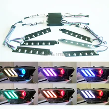 Remote Control RGBW Multicolor LED DRL day light Board Lighting Kit For Ford Mustang 2015-2017 yoga meditation shape multicolor remote control light