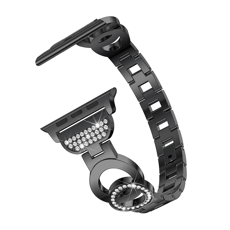 Apple на высоком каблуке, инкрустированные кольцо braceletbracelet, ремешок из нержавеющей стали, браслет для наручных часов Apple Watch, версии
