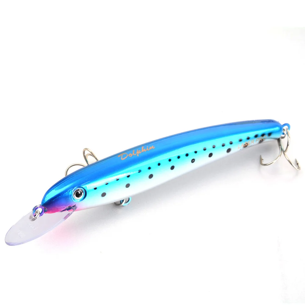 

2pcs/pack 21cm 40g big size floating swimming action wobbler minnow lure boat trolling rock casting laser pro fishing lure bait
