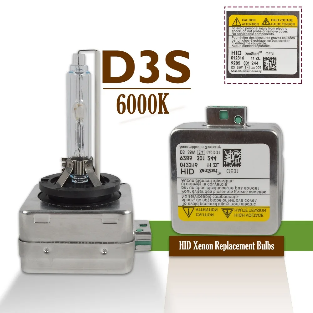 2PCS 35W 12V bulb D1S ballast 6000k super white D2S xenon lamp D3S
