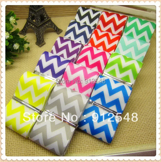 

14 color mix,New arrival 1-1/2'' 38mm Free shipping chevron print printed grosgrain ribbon hairbow diy party decoration,MDBW40