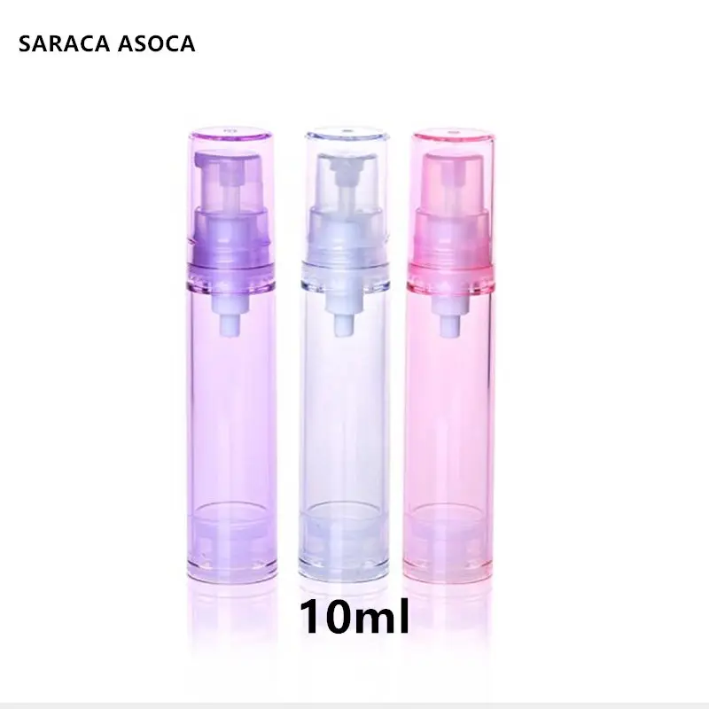 

100pcs/lot 10ml Empty Vacuum Plastic Spray Bottles Emulsion Essence Bottle Cosmetic packaging bottling