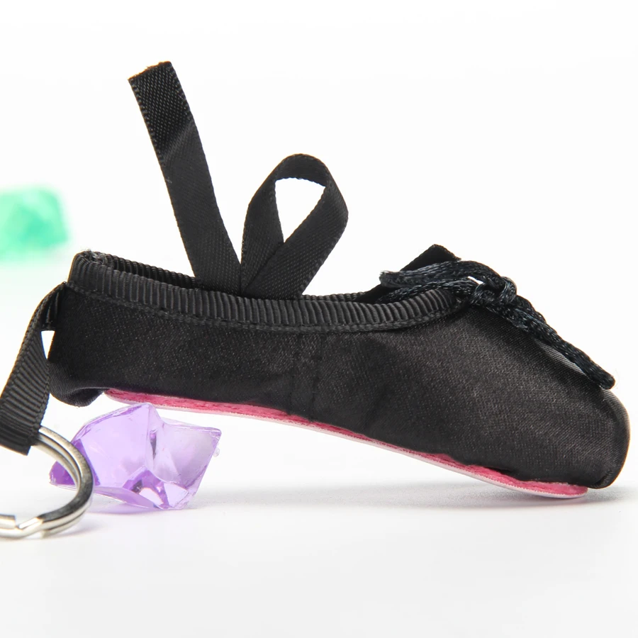 Балерина для детей, мини балетная обувь, балетный брелок, балетный подарок, атласная обувь для танцев, балетный рюкзак, Очаровательная Chain009 - Цвет: black