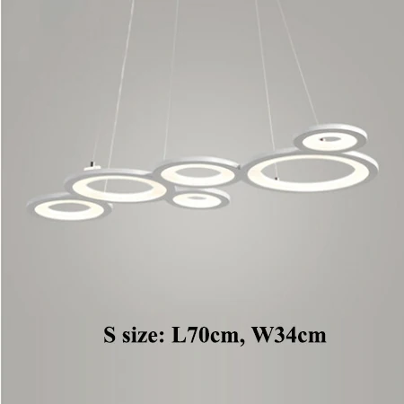 Modern Metal Ring Led Pendant Lights Lustre Acrylic Dining Room Led Pendant Lamp Living Room Dimmable Led Pendant Light Fixtures - Цвет корпуса: S size