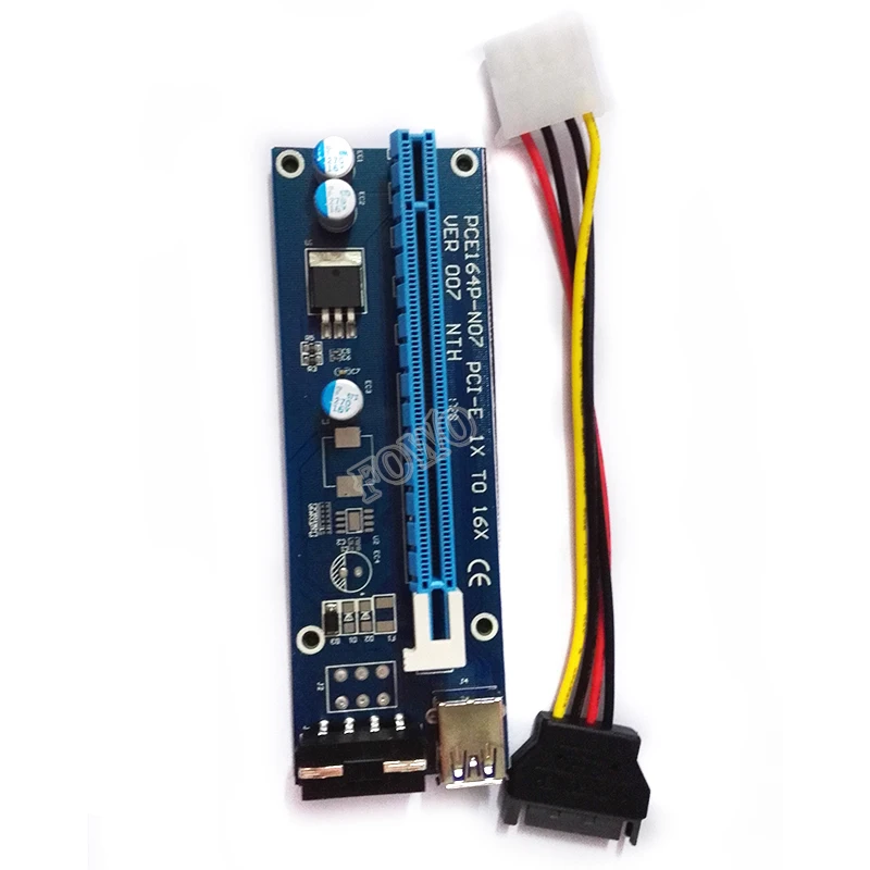 0,6 м PCI-E 1X к 16X Riser Card удлинитель PCI Express удлинитель+ USB 3,0 кабель для передачи данных/15Pin SATA к 4Pin шнур питания