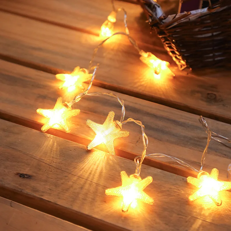 Metal star LED String Lights Battery Operated fairy light bedroom living room garden weding party holiday decoration night lamp