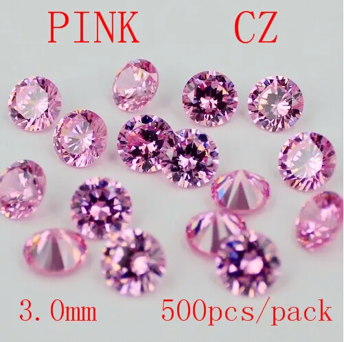 

MRHUANG AAA Grade CZ Cubic Zirconia PINK Round Zircon Stone 3.0/3.5/4.0MM DIY Jewelry Findings Supplies Free Shipping