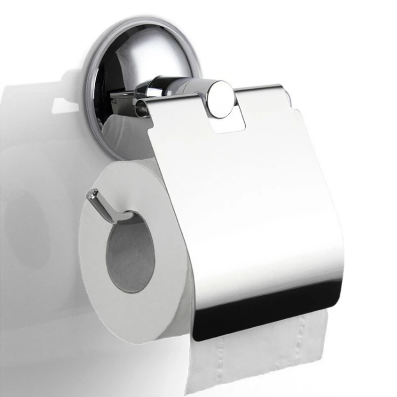 Ванная комната Туалетная рулонная бумага держатель вакуумной присоской нержавеющая сталь настенное крепление