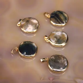 

5pcs/lot,Dragon Vein Agates Coin Shape Pendants,Natural Agates Stone Flat Round Slab Slice Charms Earrings Necklaces crafts