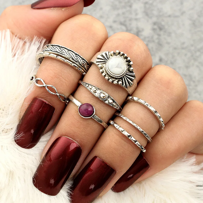 Винтаж Этническая Стиль Set Кольца 9 CR122 | Украшения и аксессуары