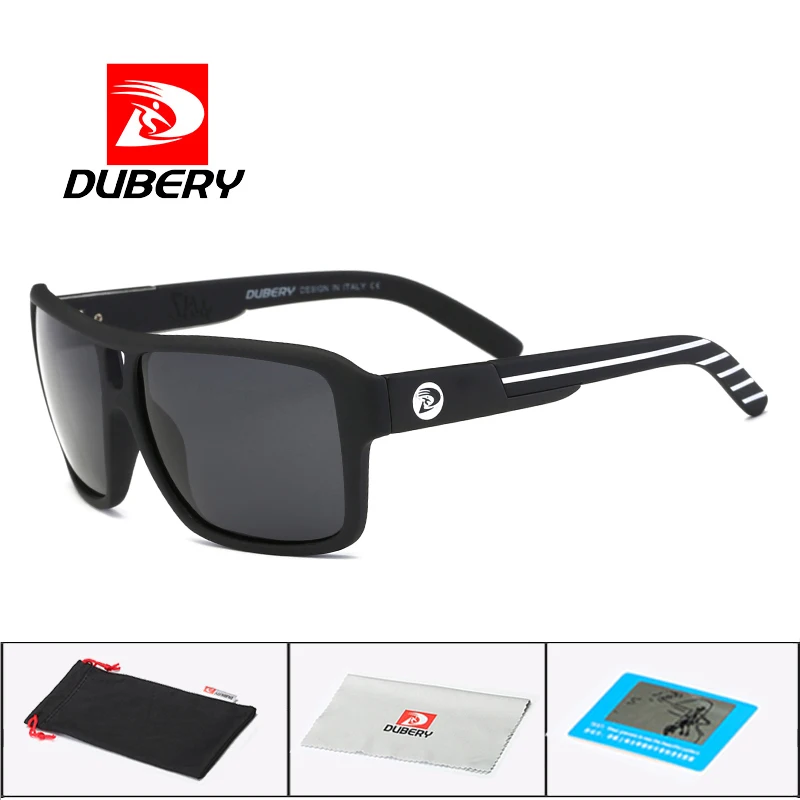 DUBERY, мужские поляризованные солнцезащитные очки с драконом, солнцезащитные очки для вождения, мужские и женские спортивные очки для рыбалки, роскошные брендовые дизайнерские очки - Цвет линз: Black Black C1