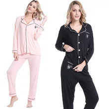 Женские пижамы, клетчатые пижамы, весна и осень, для мужчин и женщин, с длинным рукавом, хлопковые, ночные пижамы, сексуальная одежда для сна, размеры s, m, l, ZY6377