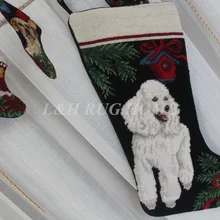 Рождественские носки ручной работы, Новогодний носок для подарков, носки для милых собак 28X43 см