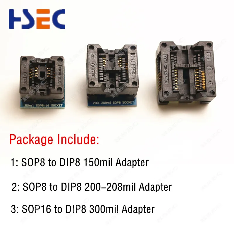 3 шт. sop8 sop16 К dip8 адаптер IC Разъем для CH341A EZP2010/2013/ RT809H/RT809F minipro TL866CS/A TL866II плюс программист