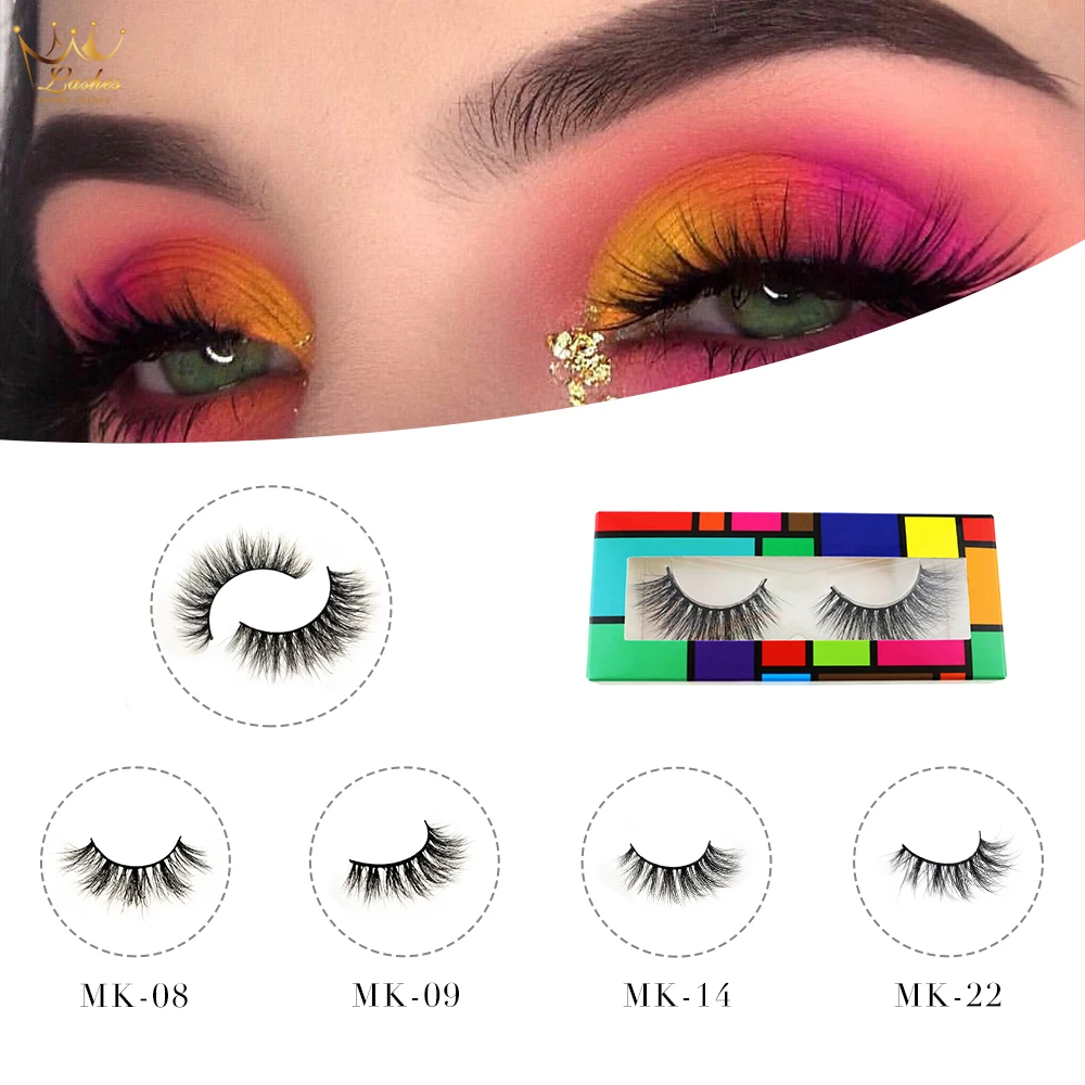 

CrownLashes natural false eyelashes individual eyelashes customized packaging box sexy 3D mink eyelashes wholesale