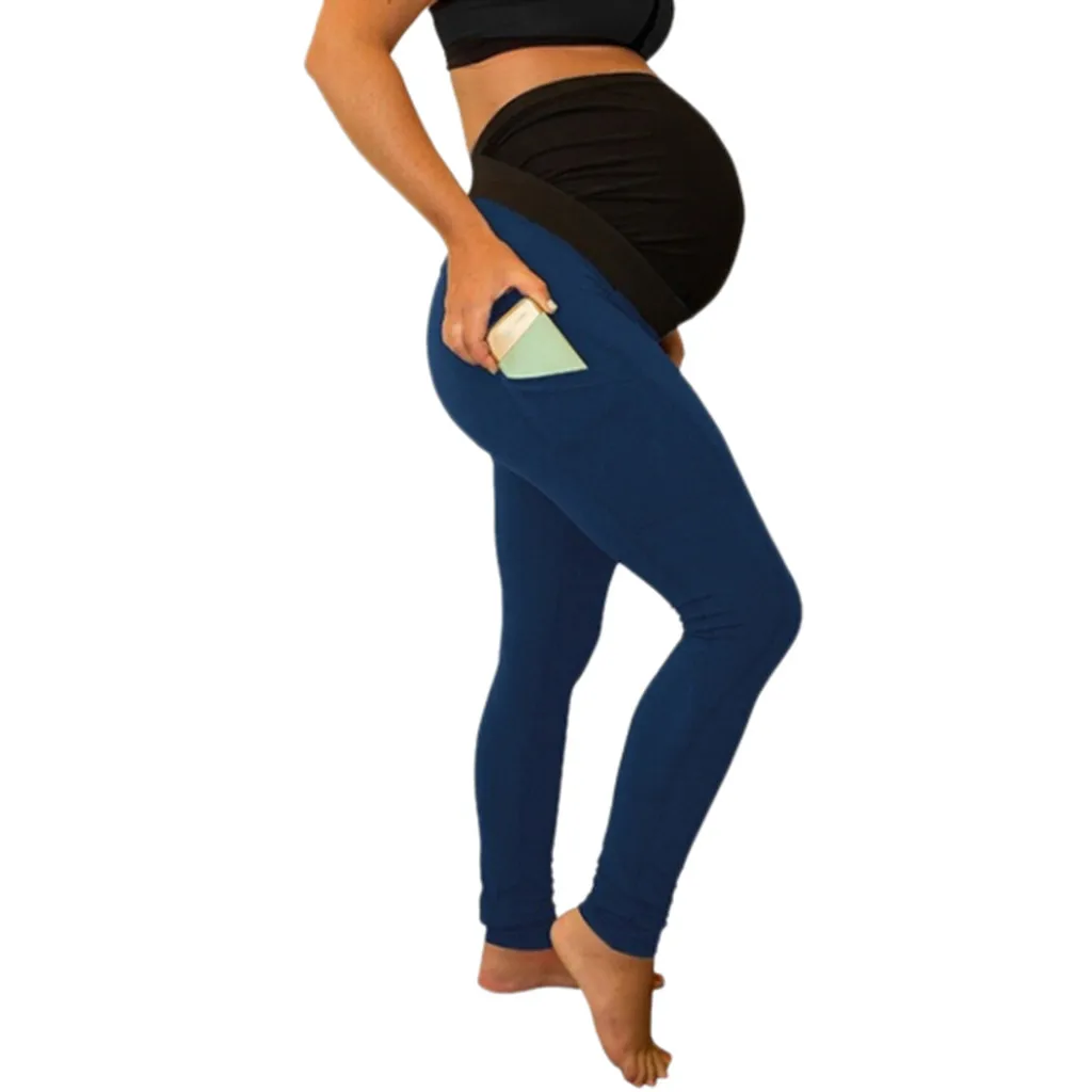 Для женщин лосины, Леггинсы для беременных Бесшовные штаны для йоги стрейч Беременность брюки-карандаш для беременных