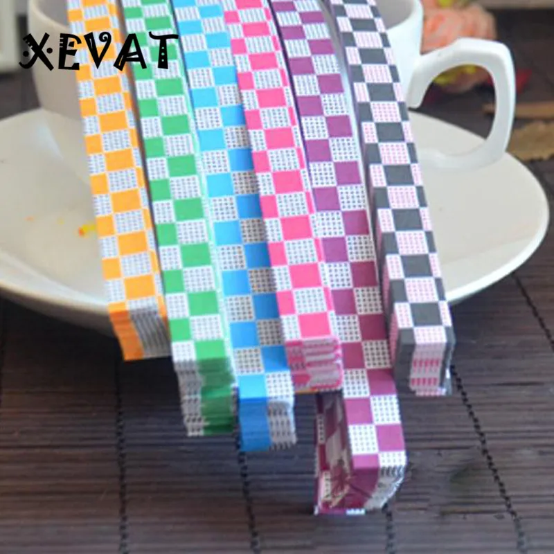 

Lucky Star Origami 270PCS Paper Candy Color Grids Pattern Folding Paper Strips Quilling Paper