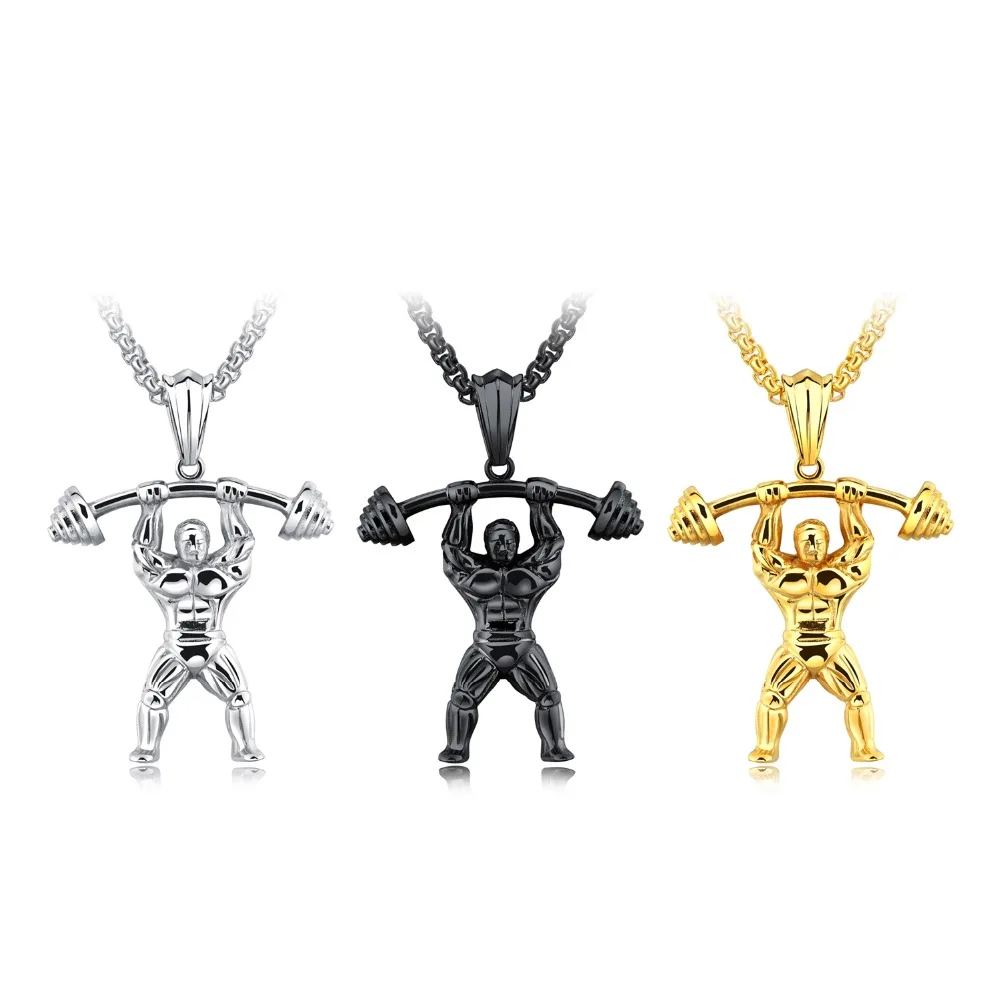 Товары источник Оптовая Продажа Titanium стали мужчины кулон личности фитнес Jewelry