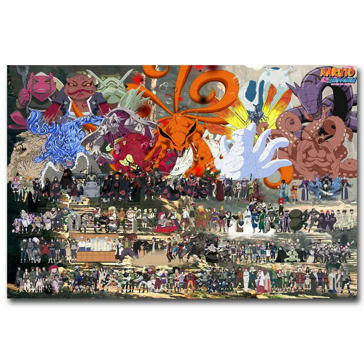 NICOLESHENTING Наруто Shippuden Аниме игра плакат искусство из шелковой ткани с принтом 12x18 24x36 дюймов Саске Настенная картина декор комнаты - Цвет: Picture 1