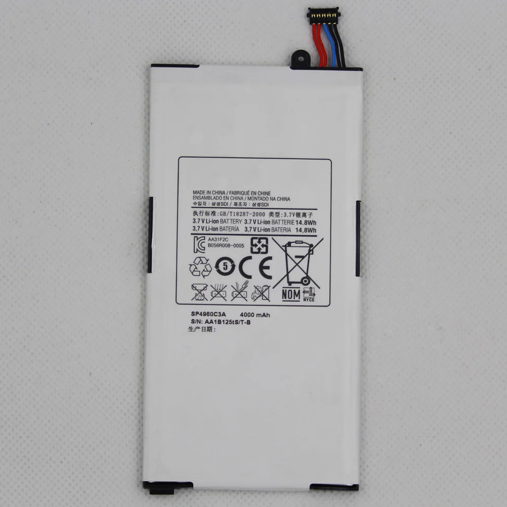 

2pcs/lot Original 4000mAh Replacement Battery SP4960C3A For Samsung Galaxy Tab P1000 P1010 GT-P1000 Tablet Battery
