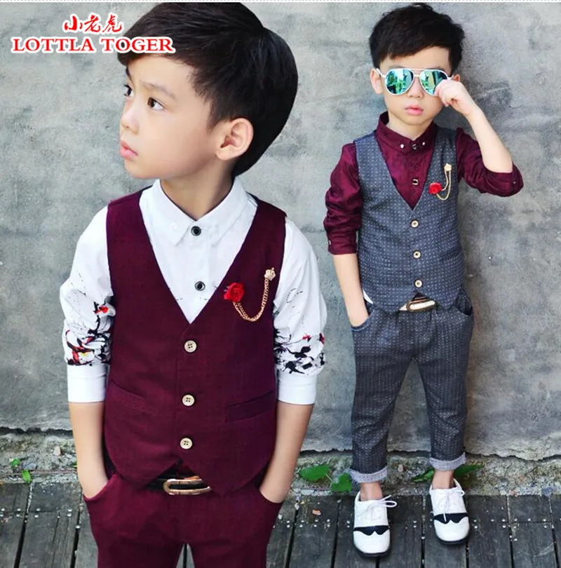 Комплекты осенней одежды модная одежда для мальчиков 2 предмета в комплекте весенне-осенняя детская одежда официальная одежда