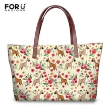 FORUDESIGNS/животных Боксер с цветочным принтом Для женщин большой Ёмкость Сумки Повседневное дорожные сумки для дамы сумки