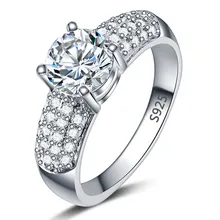 Fashion jewelry silver plated AAA zirconia Jewelry Ring Wedding Engagement rings For women Bague Bijouterie Accessories MSR024