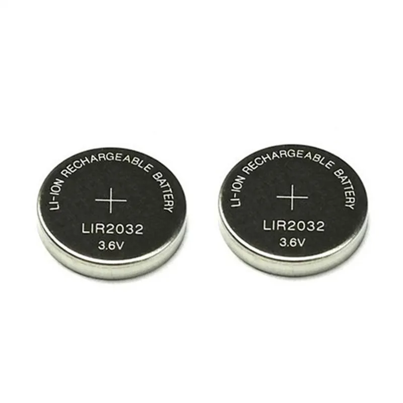 

2pcs/pack 3.6V button battery LIR2032 rechargeable battery lithium coin battery replace for CR2032