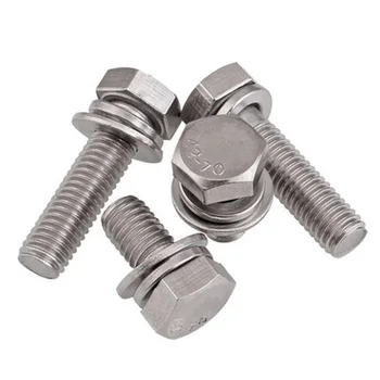 

5pcs M6 304 stainless steel Trimmed hexagonal three combination screw Hexagon screws bolt 12mm-30mm Length
