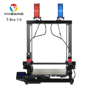 

Large 3D Printer with Independent Dual Head Carriage and Extruder Wiping System